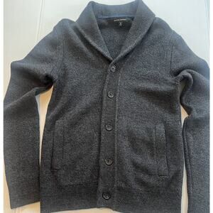Banana Republic Grey Wool Shawl Collar Cable Knit Fisherman ButtonCardigan Men S